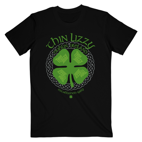 Celtic Shamrock Black Tee