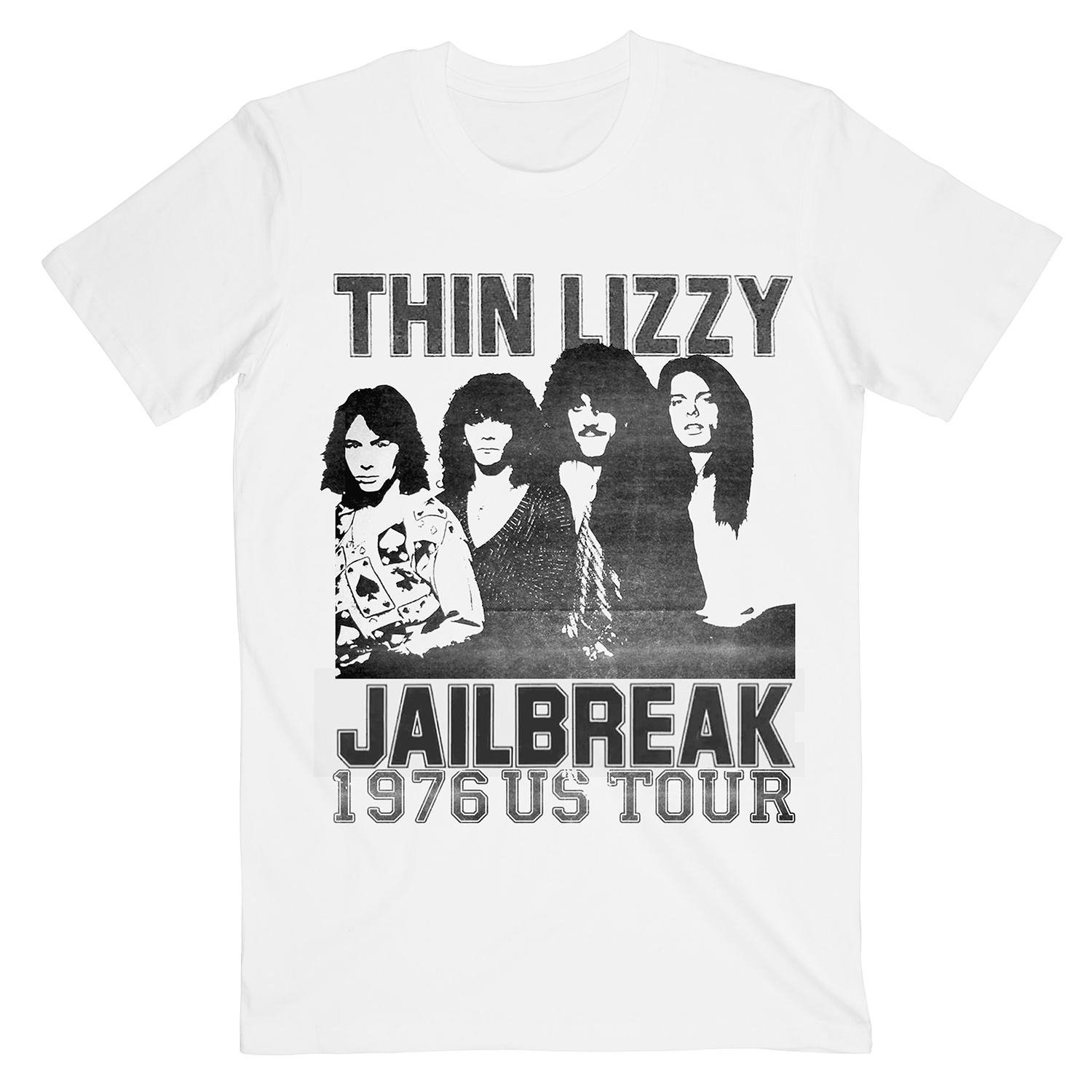 ハ*ー様 Thin Lizzy Jailbreak バンドTシャツ Lサイズ Jailbreak US Tour White Tee – Thin Lizzy