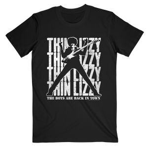 Thin Lizzy Phil Repeat Logo Black Tee
